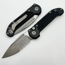 Microtech Knives LUDT Gen III Apocalyptic Partial Serrated Drop Point w/ Black Handle 1135-11AP
