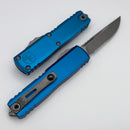 Microtech UTX-85 Gen IV w/ Blue Handle & Apocalyptic S/E Part Serrated M390MK 12314-11APBL