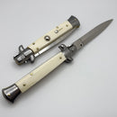 Frank B Italian Stiletto 9" w/ Dagger Single Edge Blade & Bone Handles
