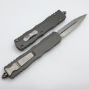 Microtech Dirac Delta D/E Double Full Serrated Stonewash Natural Clear 227-D12NC