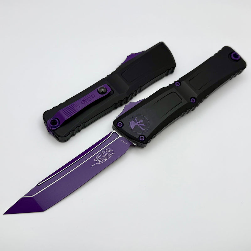 Microtech Knives Combat Troodon Gen III T/E & Black Handle w/ Purple Accents 1144-1PUSK