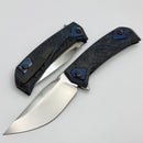 Custom Knife Factory UMMU Dalawa 2 w/ Blue Carbon Fiber & M398