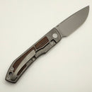 Uldanov Custom Knives Sierra w/ Milled Titanium/Ironwood Inlays & M398 Front Flipper