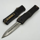 Marfione Custom Knives Combat Troodon LT Gen III Hattori Cowry Damascus D/E w/ Black Hefted Handle & Bronzed Hardware