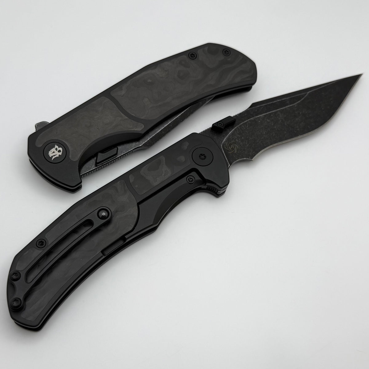 Mechforce Hellraiser Black Ti Handle w/ Carbon Fiber Inlays & Blackwas
