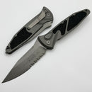 Microtech Socom Elite Auto Natural Clear Apocalyptic S/E Partial Serrated 160A-11APNC