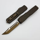 Microtech Ultratech EX - ZBP Hellhound Dark Burnt Bronze w/ Milled Handle Signature Series 1119EX-1DBS-C19Z23