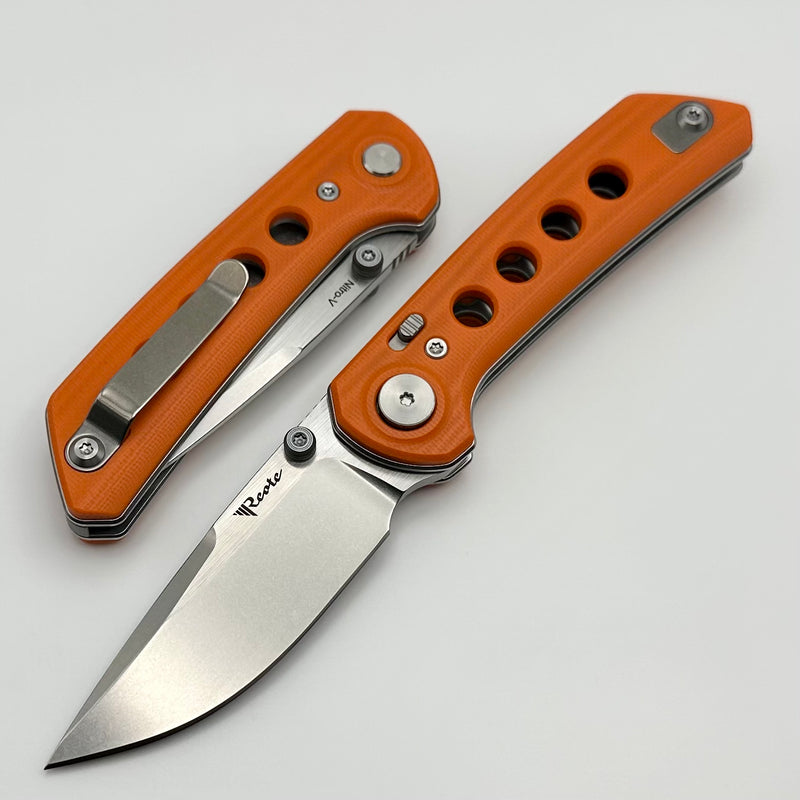 Reate Knives PL-XT Orange G-10 & Stonewash Nitro-V