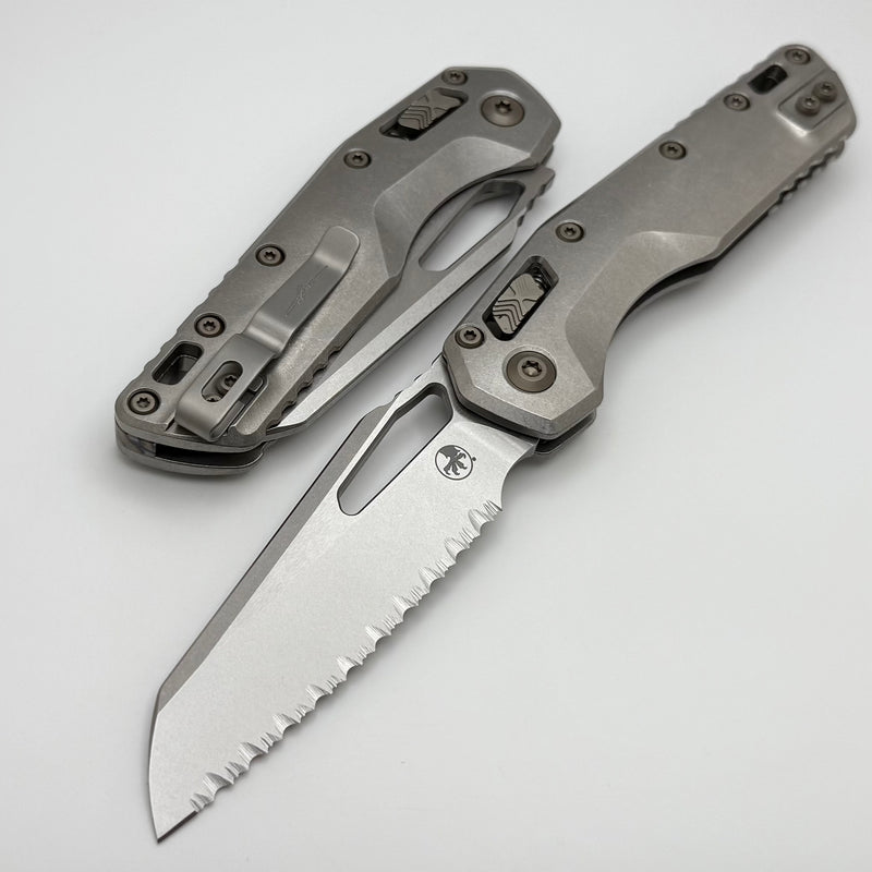 Microtech Marfione Select MSI RAM LOK Titanium Handles w/ Double Vapor Blast & Flamed Accents & Full Serrated Stonewash M390MK 210-12MS4