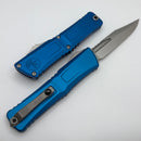 Microtech Knives Combat Troodon Gen III Stonewash Bowie w/ Blue Handle 1146-10BL