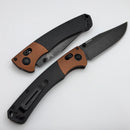 Benchmade Crooked River w/ Burnt Copper Aluminum/Black Canvas Micarta Handles & DLC Battlewash MagnaCut 15080BK-04