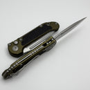 Microtech Knives LUDT Gen III Stonewash Partial Serrated Drop Point w/ OD Green Handle 1135-11OD