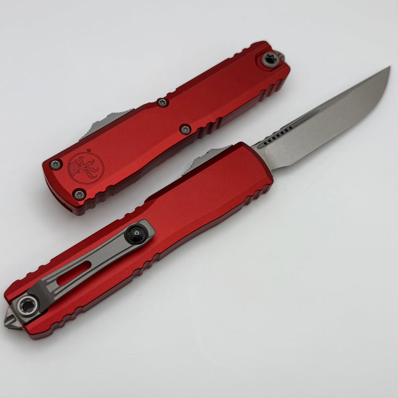 Microtech Ultratech Gen IV S/E Stonewash Standard w/ Red Handle 11214-10RD