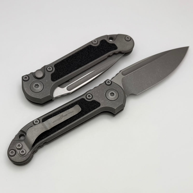 Microtech Knives LUDT Gen III Apocalyptic Drop Point Titanium Handles w/ Grip Inlays