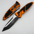 Microtech Socom Elite Auto w/ Orange Handles & Black Tanto Part Serrated 161A-2OR