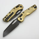 Microtech Marfione Select MSI RAM LOK Stonewash Naval Brass Frag Titanium Handles w/ DLC Accents & DLC Stonewash M390MK 210-1DLCTFRMS3