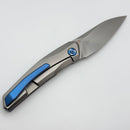 Poikilo Blade Zen S1 Titanium Handles w/ Blue Ti Accents & Pearlescent Stonewash M398