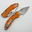 Microtech Knives Manual M-Stitch RAM LOK Orange Frag Aluminum Handles & Stonewash M390MK 169MRL-10FROR