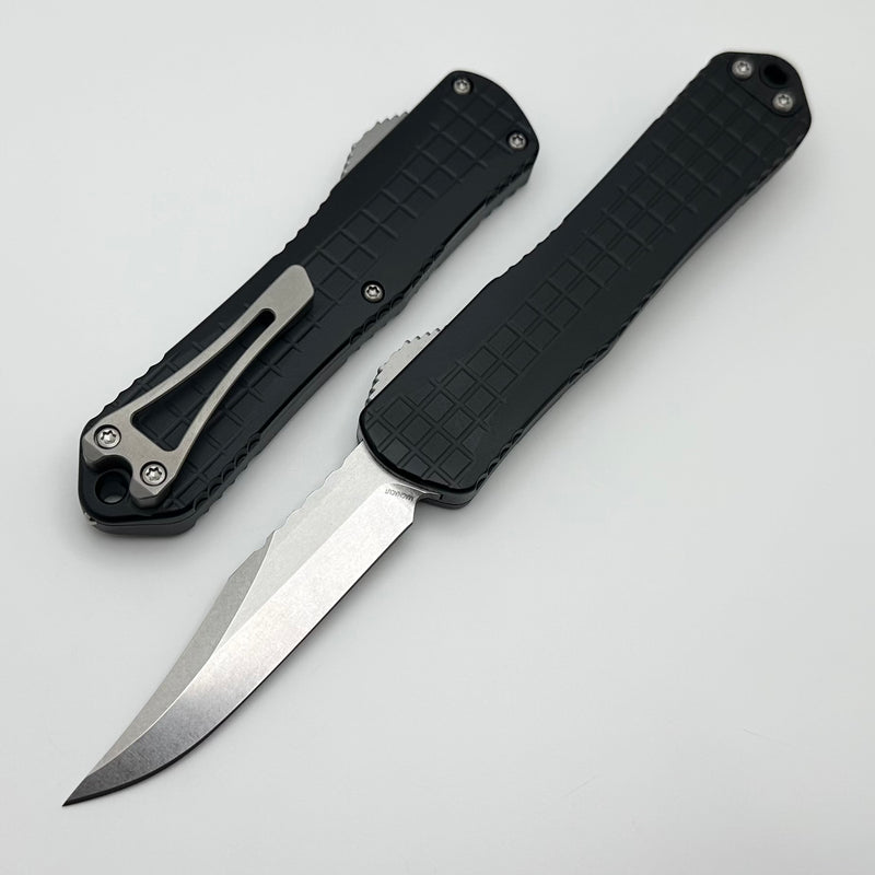 Heretic Knives Manticore E Black Grenade Grip w/ Stonewash Bowie MagnaCut H026BF-2A