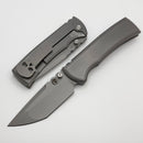 Chaves Knives Redencion 229 w/ Stonewash Titanium Integral Handle w/ Magnetic Ti Inlays & Stonewash Tanto M390