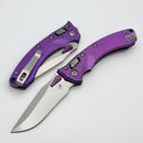 Microtech Amphibian Mini RAM LOK Stonewash Titanium Purple Haze Fluted & Stonewash M390MK W/ Purple Accents 137MRL-10FLMS5