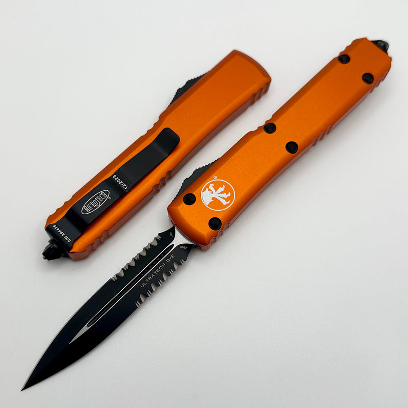 Microtech Ultratech D/E Black Partial Serrated & Orange 122-2OR