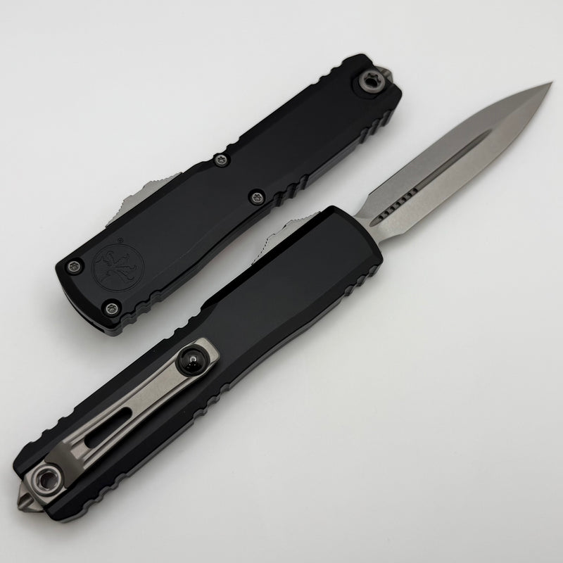 Microtech Ultratech Gen IV D/E Stonewash Standard w/ Black Handle 11224-10