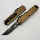 Microtech UTX-85 Gen IV w/ Tan Handle & Black Partial Serrated T/E M390MK 12334-2TA