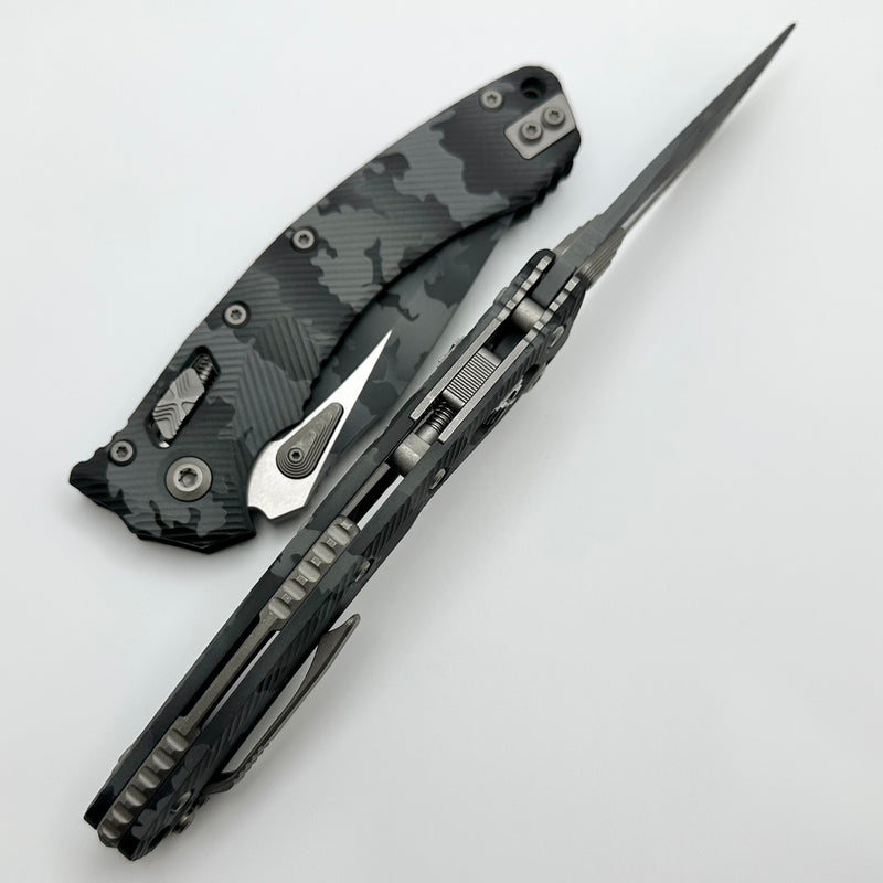 Microtech Amphibian RAM LOK Urban Camo Fluted Aluminum & M390MK 137RL-1FLUCS