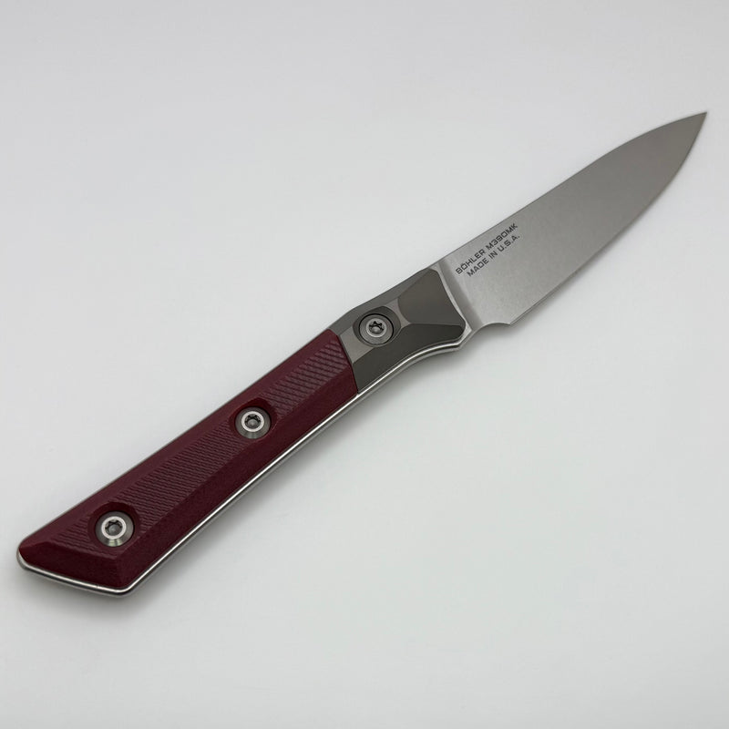 Microtech Paring Knife Merlot G-10/Titanium Bolster Handle w/ Stonewash M390MK 3500B-10MR