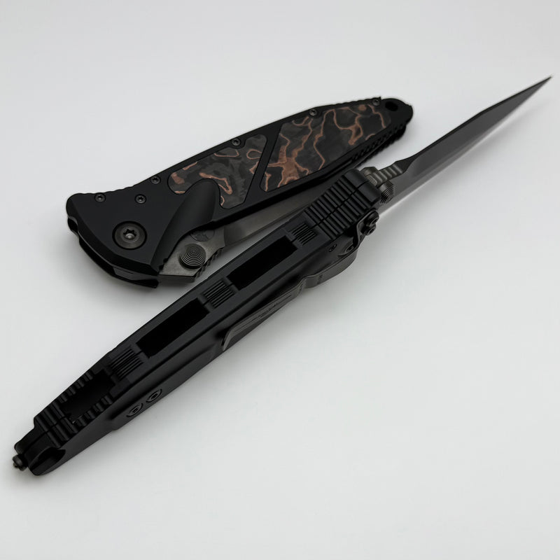 Microtech Socom Elite M/A DLC Spike Grind w/ Livewire Copper Carbon Inlays Signature Series NCB Exclusive