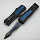 Marfione Custom Atreus w/ DLC Cracked Ice D/E M390MK & Black Aluminum Handle w/ Carbon Fiber & Blue Titanium Inlay Accents