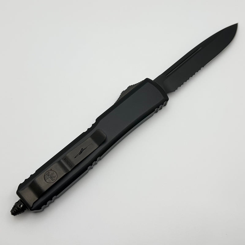 Microtech Ultratech Shadow DLC MAGNACUT Single Edge Part Serrated Signature Series 121-2DLCTSH Pre Owned