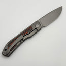 Uldanov Custom Knives Sierra w/ Milled Titanium/Red Dark Matter Carbon Fiber Inlays & M398 Front Flipper