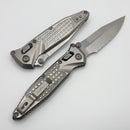 Marfione Select Microtech Socom Ram-Lok Titanium Frag Handles w/ Blue Accents & Spear Point Stonewash Serrated M390MK 160RL-11FRSMS3