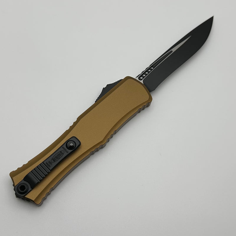 Microtech Knives Mini Hera Black Recurve M390MK w/ Tan Handle 1705M-1TA