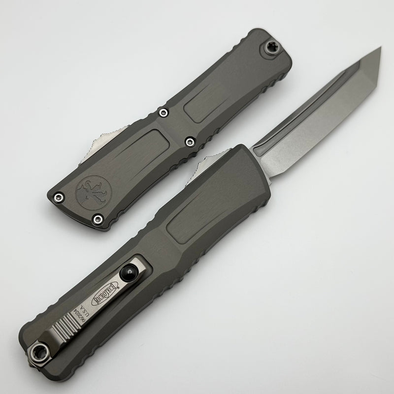 Microtech Knives Combat Troodon Gen III Stonewash Tanto w/ Natural Clear Handle 1144-10NC