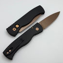 Pro-Tech TR-2 Tactical Response 2 Black Handles & Rose Gold MagnaCut T203-RG