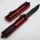 Microtech Scarab 2 Gen 3 S/E Spine Fluted Black Partial Serrated w/ Red Handle 1278-2RD
