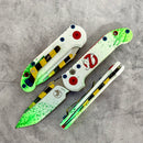 Microtech Knives LUDT Gen III Smooth Handle Ghost Busters Slime White T/E NCB Exclusive Signature Series 1136S-1GBS