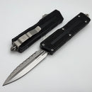 Microtech Scarab 2 Gen 3 D/E Stonewash Full Serrated w/ Black Handle 1280-12