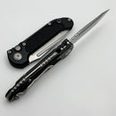 Microtech Knives LUDT Gen III Stonewash Partial Serrated Tanto w/ Black Handle 1136-11