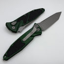 Factory Blem Microtech Socom Elite Auto Emerald Green Handles w/ Apocalyptic Tanto 161A-10APEG
