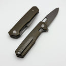 Mechforce Knives Oeser Nebo V2 Tumbled Bronze Titanium Handles & Elmax
