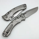 Microtech Marfione Select Amphibian RAM LOK Frag Titanium Handles & Stonewash M390MK w/ Double Vapor Blast & Blue Accents 137RL-10FRMS2