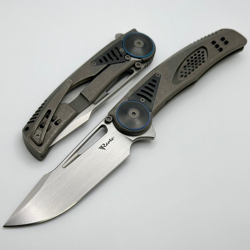 Reate Knives GTR Titanium Integral Dark Bead Blast w/ Zirconium Accents & Hand Satin M390