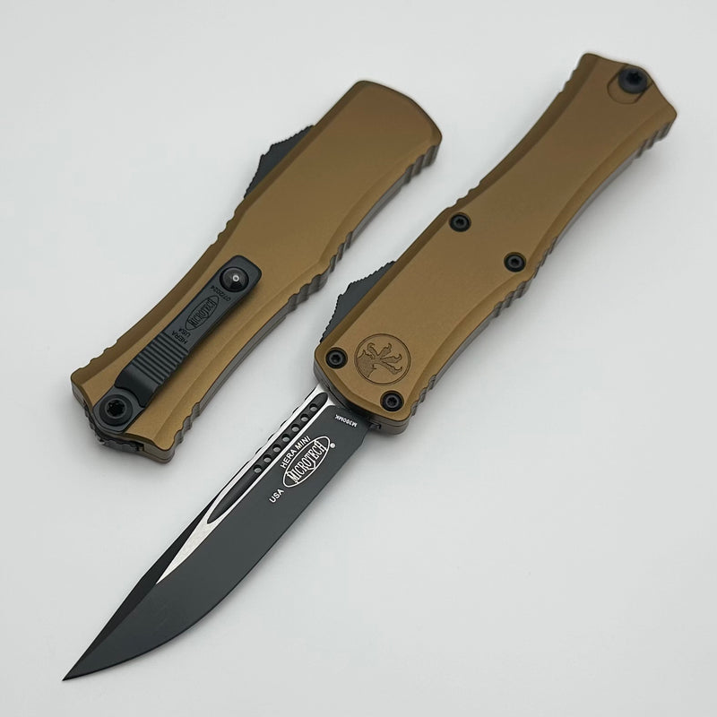 Microtech Knives Mini Hera Black S/E M390MK w/ Tan Handle 1703M-1TA