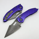 Microtech Borka Stitch Apocalyptic Partial Serrated & Purple Handles 169-11APPU