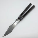 Poikilo Blade PM 3 Midtech Balisong w/ DLC Crystal Titanium Handles & Polished DLC M390 Blade Show Special