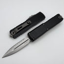 Microtech UTX-85 Gen IV w/ Black Handle & Full Serrated Stonewash D/E M390MK 12324-12